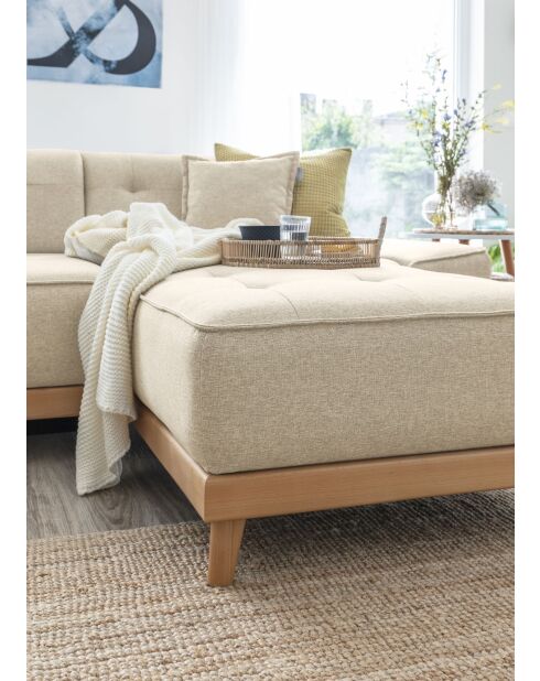 Divano angolare destro convertibile 8pl Dazzling Daisy Beige- 330x190x77 cm