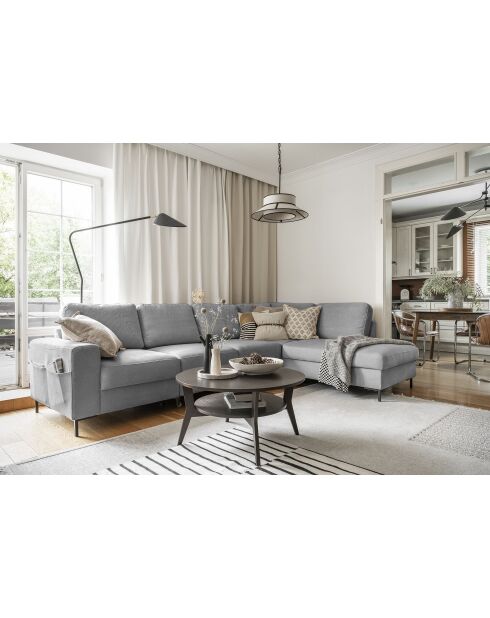 L-MAX Rechtwinkliges Ecksofa Lofty Lilly Hellgrau- 304x197x84 cm