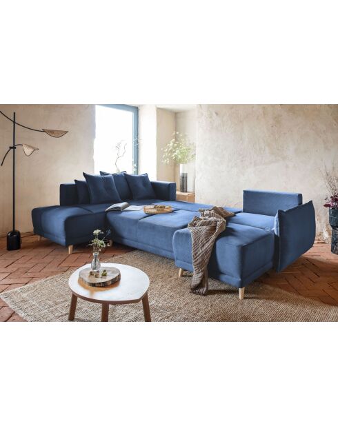 Lazy Lukka Ecksofa, umwandelbar, linke Ecke, 320 x 191 x 85 cm, Marineblau