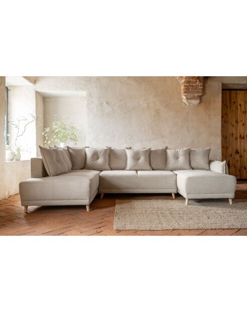 Lazy Lukka Ecksofa, umwandelbar, linke Ecke, 320 x 191 x 85 cm, Beige