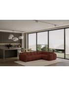 Fixiertes M-Ecksofa, rechts Cloud Terracotta - 260x197x76 cm