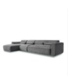 Fixiertes M-Ecksofa, links Flex Felix Dunkelgrau - 340x154x70 cm
