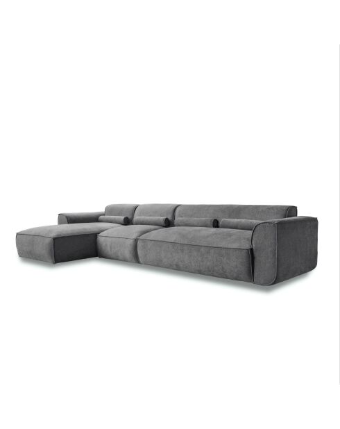 Fixiertes M-Ecksofa, links Flex Felix Dunkelgrau - 340x154x70 cm