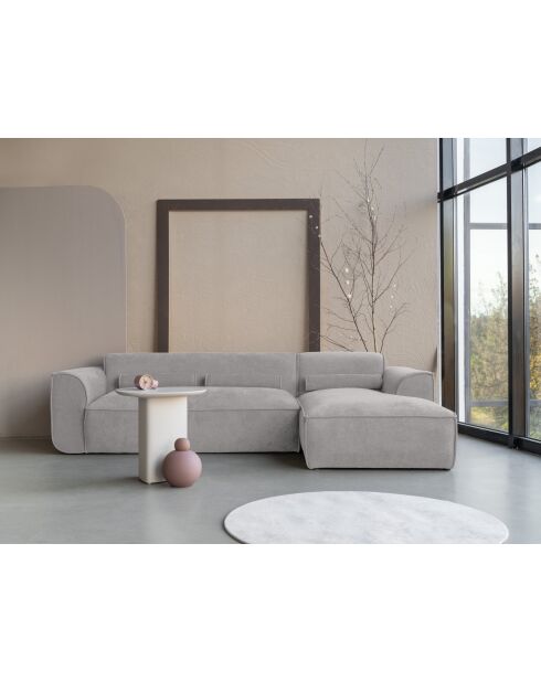 Festes Ecksofa S; gerade Flex Felix Gray- 264x154x70 cm