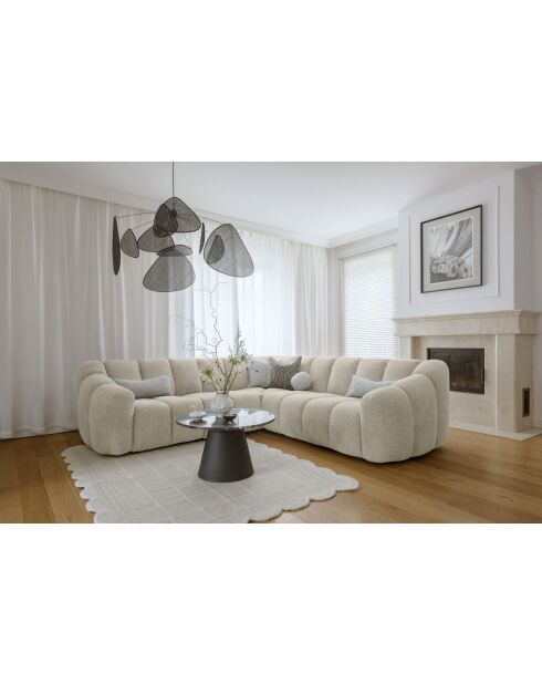 Sofá angular fijo L-MAX Shell Beige - 265x265x75 cm