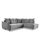 L Wandelbares Ecksofa; rechte Ecke Lazy Lukka Hellgrau- 247x191x85 cm
