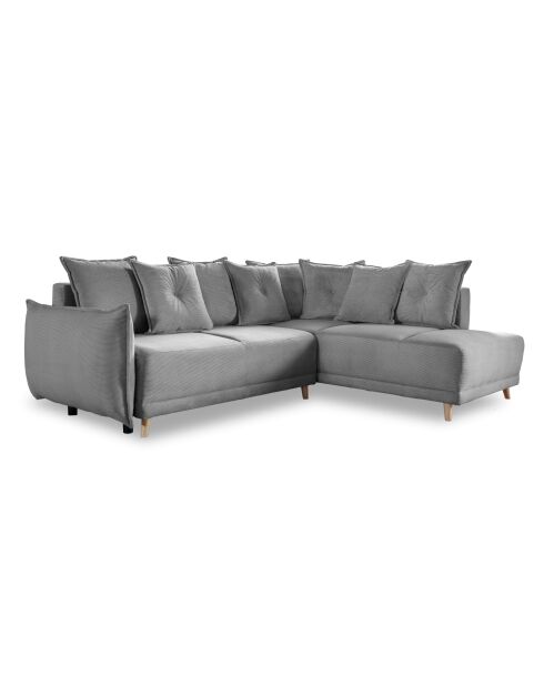 L Wandelbares Ecksofa; rechte Ecke Lazy Lukka Hellgrau- 247x191x85 cm