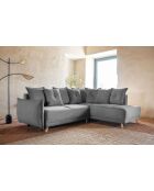 L Wandelbares Ecksofa; rechte Ecke Lazy Lukka Hellgrau- 247x191x85 cm