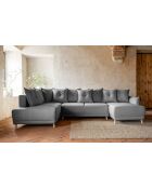 U hoekbank omvormbaar linkerhoek Lazy Lukka lichtgrijs - 320x191x85 cm