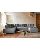 U hoekbank omvormbaar linkerhoek Lazy Lukka lichtgrijs - 320x191x85 cm