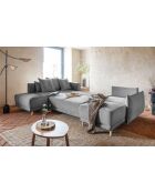 U hoekbank omvormbaar linkerhoek Lazy Lukka lichtgrijs - 320x191x85 cm