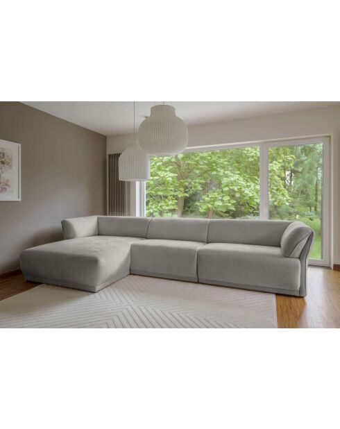 Vaste hoekbank M links Gatsby lichtgrijs - 338x175x87 cm