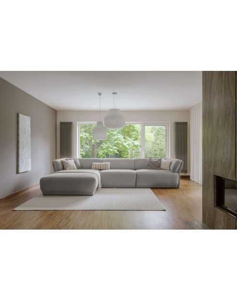 Vaste hoekbank M links Gatsby lichtgrijs - 338x175x87 cm