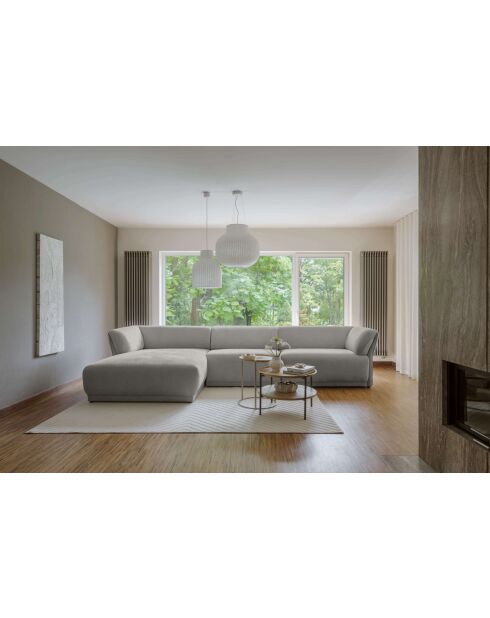 Vaste hoekbank M links Gatsby lichtgrijs - 338x175x87 cm