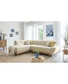 Divano angolare trasformabile sinistro 6pl Dazzling Daisy Beige- 253x190x77 cm