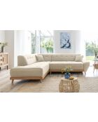 Divano angolare trasformabile sinistro 6pl Dazzling Daisy Beige- 253x190x77 cm