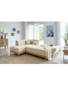 Divano angolare trasformabile sinistro 6pl Dazzling Daisy Beige- 253x190x77 cm