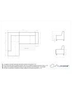 Divano angolare trasformabile sinistro 6pl Dazzling Daisy Beige- 253x190x77 cm