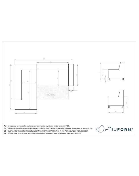 Divano angolare trasformabile sinistro 6pl Dazzling Daisy Beige- 253x190x77 cm