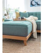 8-plättriges ausziehbares linkes Ecksofa Dazzling Daisy Turquoise - 330x190x77 cm