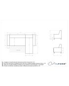 Dazzling Daisy Wandelbares Ecksofa links, 4 Stück, 260 x 166 x 77 cm, Anthrazit