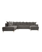 U-Ecksofa, umwandelbar, linke Ecke Lazy Lukka, Dunkelgrau - 320x191x85 cm