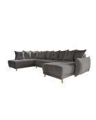 U-Ecksofa, umwandelbar, linke Ecke Lazy Lukka, Dunkelgrau - 320x191x85 cm