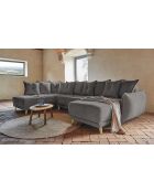 U-Ecksofa, umwandelbar, linke Ecke Lazy Lukka, Dunkelgrau - 320x191x85 cm