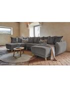 U-Ecksofa, umwandelbar, linke Ecke Lazy Lukka, Dunkelgrau - 320x191x85 cm