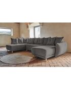 U-Ecksofa, umwandelbar, linke Ecke Lazy Lukka, Dunkelgrau - 320x191x85 cm