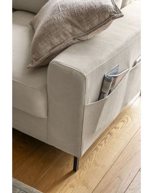 L-MAX Wandelbares Ecksofa linke Ecke Lofty Lilly Beige- 304x197x84 cm