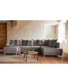 Divano angolare a U ad angolo retto convertibile Lazy Lukka Latte - 320x191x85 cm