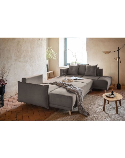 Canapé d'angle U Convertible angle droit Lazy Lukka Latte- 320x191x85 cm