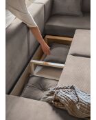 Divano angolare a U ad angolo retto convertibile Lazy Lukka Latte - 320x191x85 cm