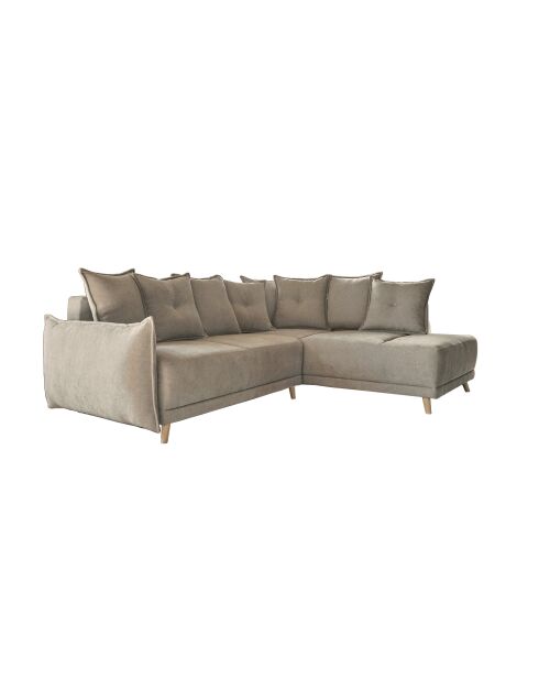 L Wandelbares Ecksofa; rechte Ecke Lazy Lukka Taupe- 247x191x85 cm