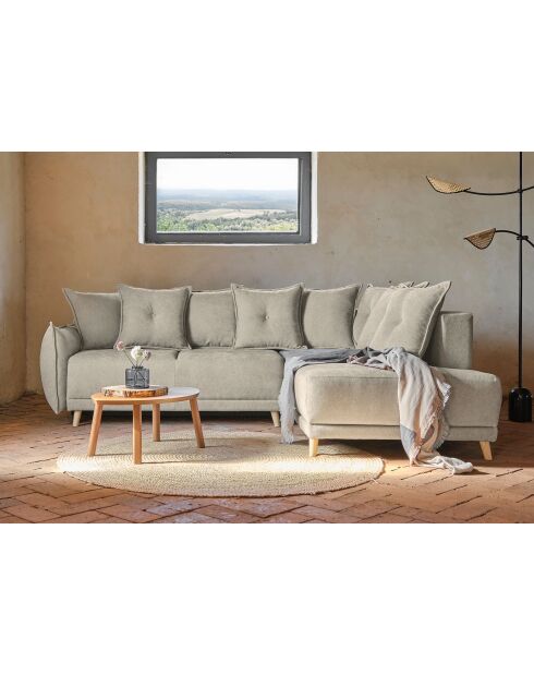 L Wandelbares Ecksofa; rechte Ecke Lazy Lukka Taupe- 247x191x85 cm