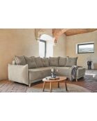 L Wandelbares Ecksofa; rechte Ecke Lazy Lukka Taupe- 247x191x85 cm