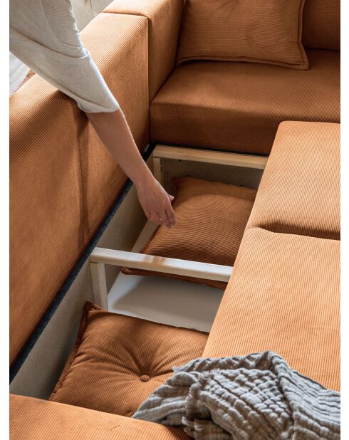 L Wandelbares Ecksofa; rechte Ecke Lazy Lukka Brick- 247x191x85 cm