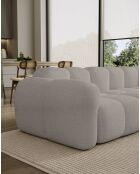 Fixiertes M-Ecksofa, gerades Wolkenhellgrau - 260x197x76 cm