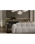 Fixiertes M-Ecksofa, gerades Wolkenhellgrau - 260x197x76 cm