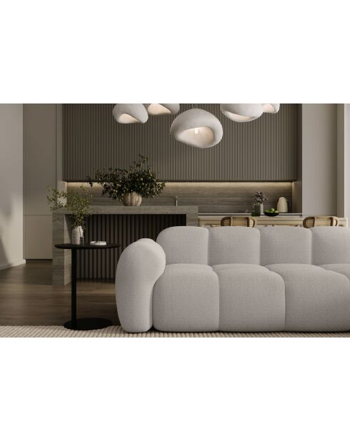 Fixiertes M-Ecksofa, gerades Wolkenhellgrau - 260x197x76 cm