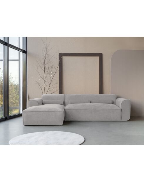 Sofá esquinero fijo S, izquierdo Flex Felix Gris- 264x154x70 cm