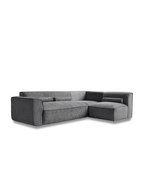 Festes L-Ecksofa, rechts Flex Felix Dunkelgrau - 265x169x70 cm