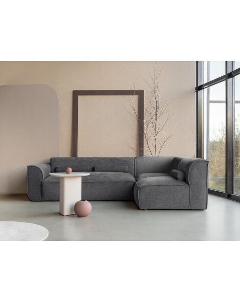 Festes L-Ecksofa, rechts Flex Felix Dunkelgrau - 265x169x70 cm