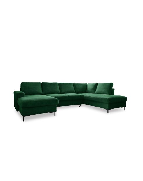 Lofty Lilly Emerald Green converteerbare rechthoekige U-hoekbank - 303x197x84 cm