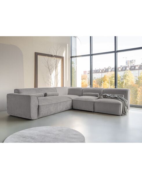 L-MAX vaste hoekbank, rechts Flex Felix Grey - 265x248x70 cm