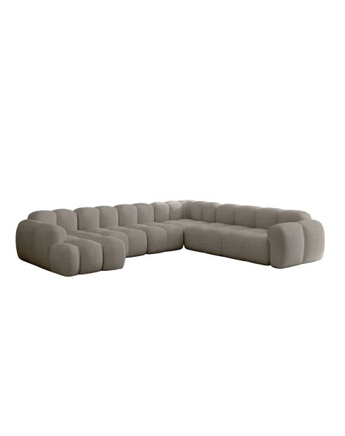 L-MAX Festes Ecksofa, symmetrische Wolke, hellgrau — 328x260x76 cm