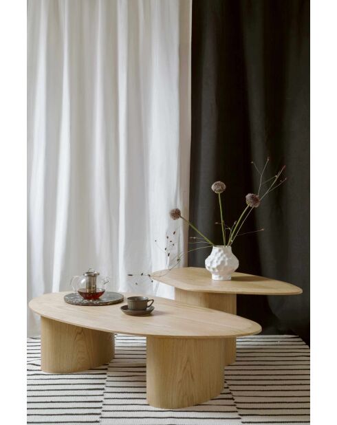 Mesita de roble Miuf - 128x67x32 cm