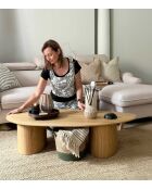 Mesita de roble Miuf - 128x67x32 cm