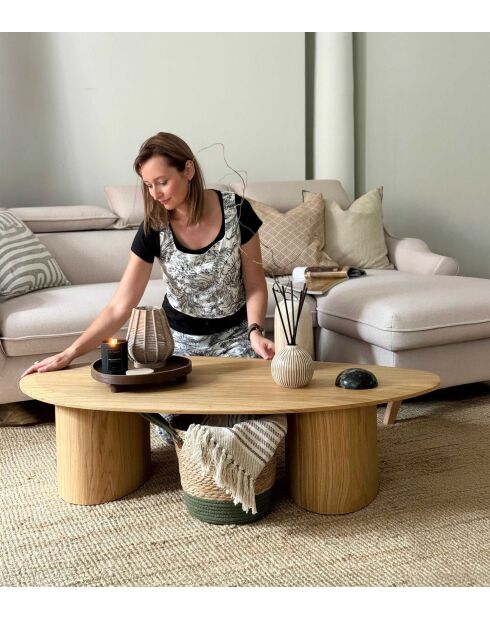 Mesita de roble Miuf - 128x67x32 cm